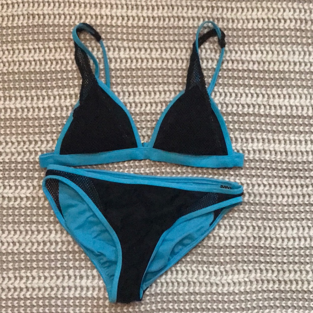 Black and teal bikini